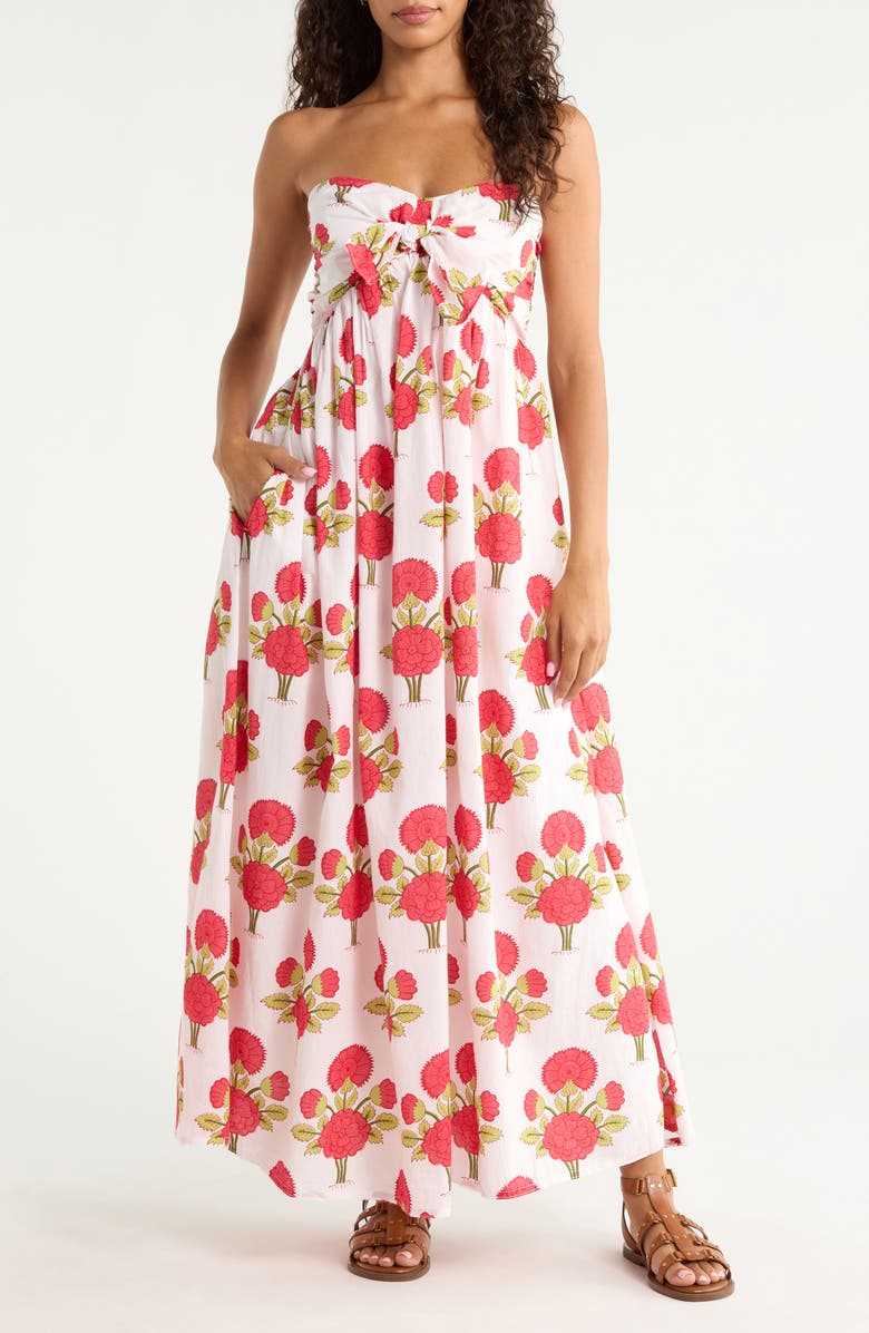 Faherty Alexi Floral Organic Cotton Voile Maxi Dress, Main, color, Bloom Poem