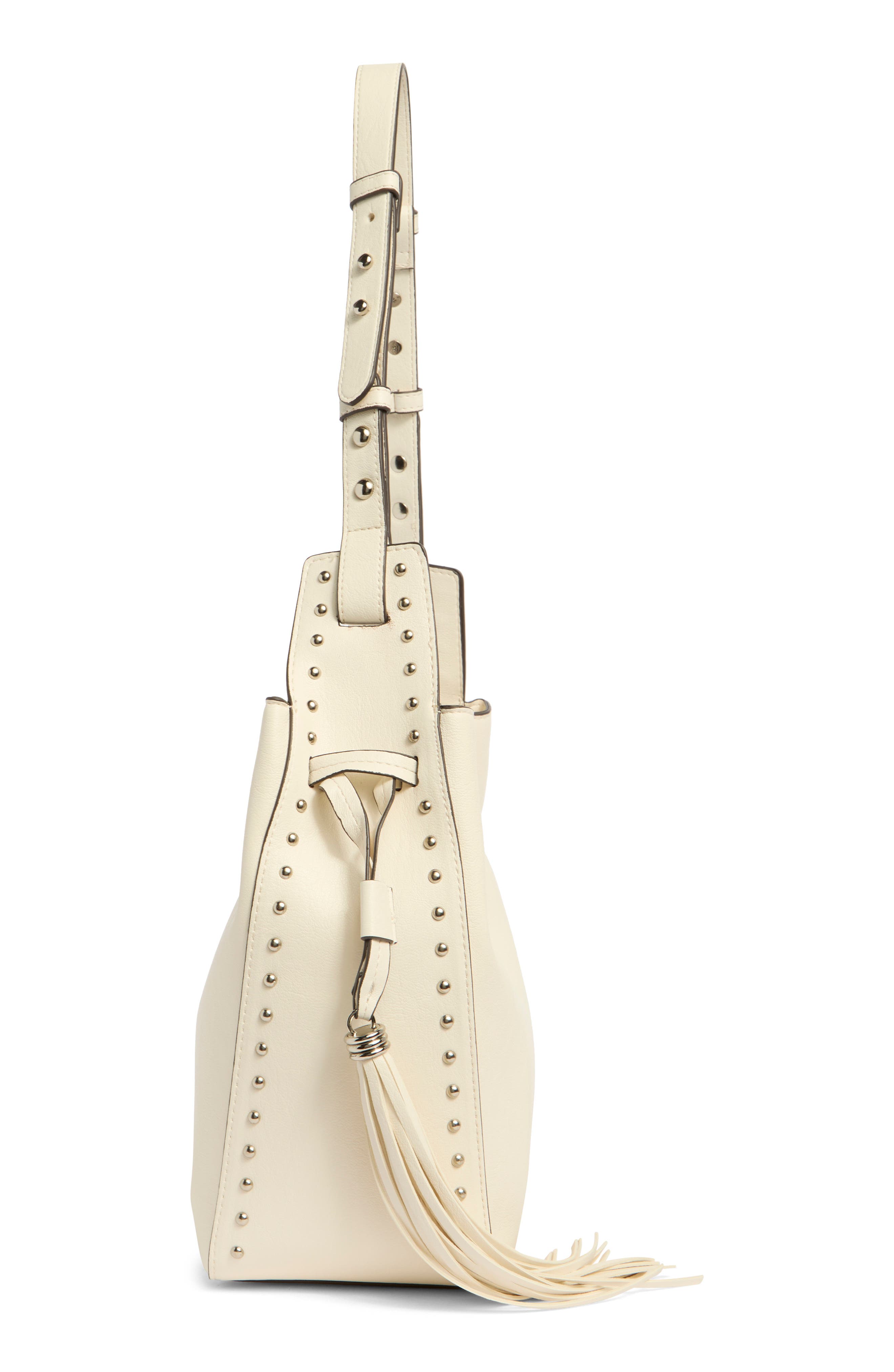 Steve Madden Suri Faux Leather Bucket Bag, Alternate, color, Ivory