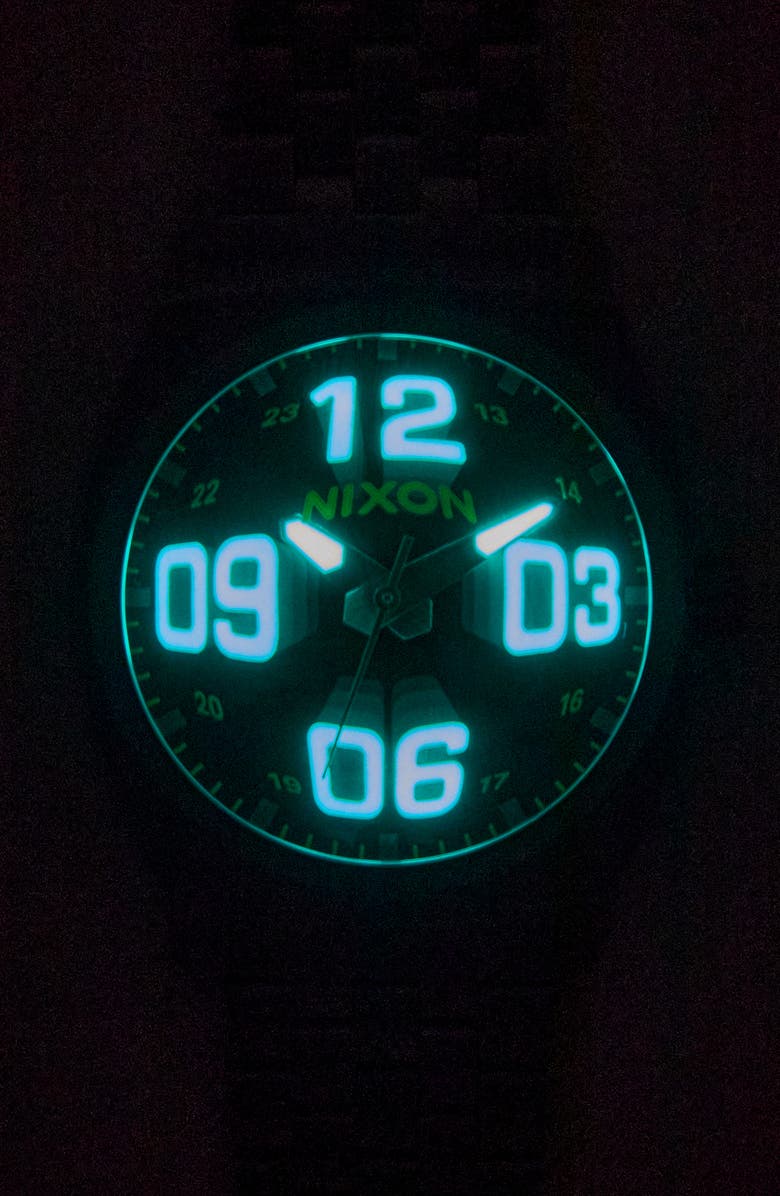 Nixon The Time Teller Fisheye Bracelet Watch, 37mm, Alternate, color, Fisheye / Silver / Black