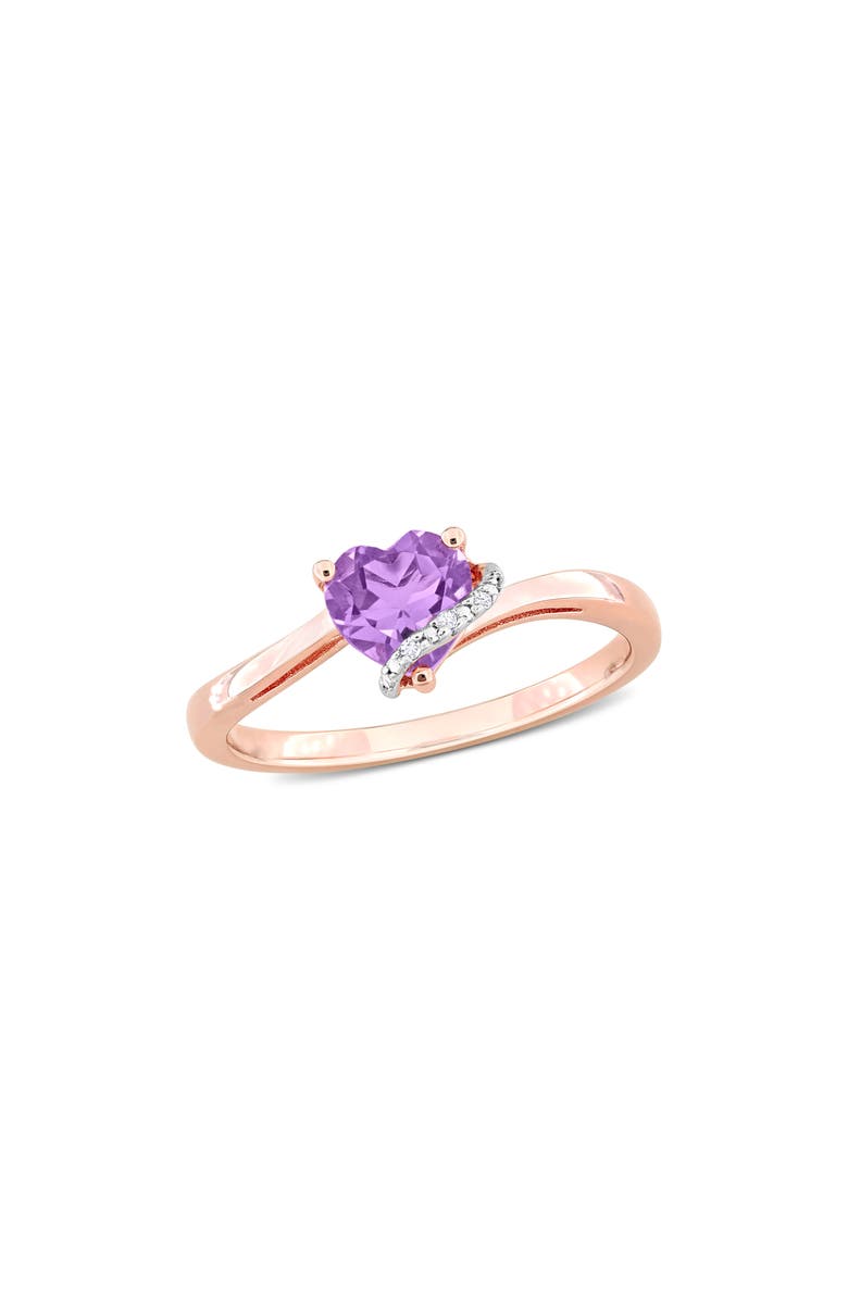 DELMAR Heart Amethyst & Diamond Ring - 0.009ct., Main, color, Purple