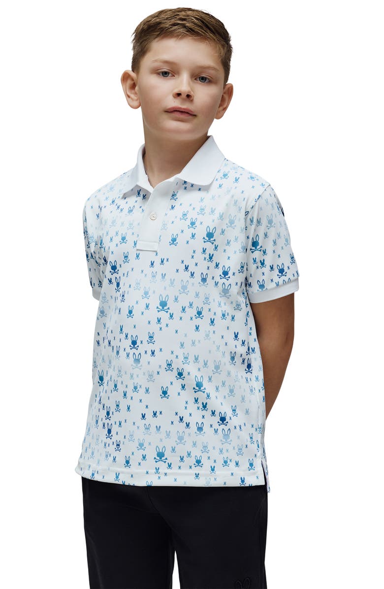 Psycho Bunny Kids' Nev Sport Polo, Alternate, color, White