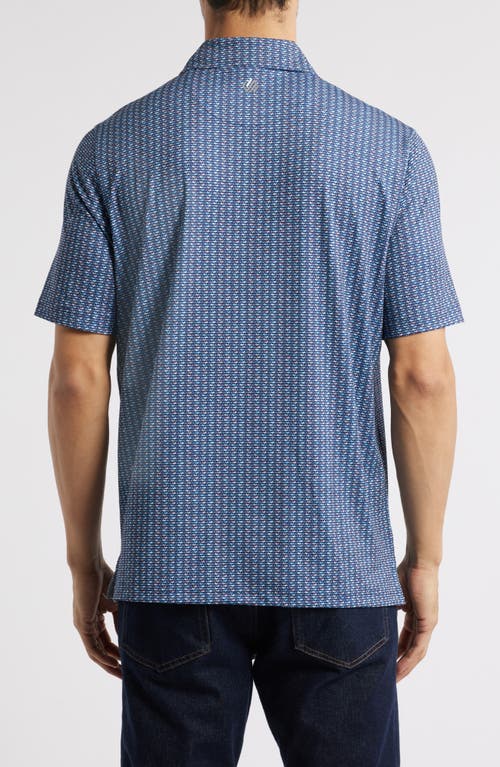 Johnston & Murphy Xc4® + Cool Degree™ Mini Martini Print Performance Golf Polo In Navy Multi