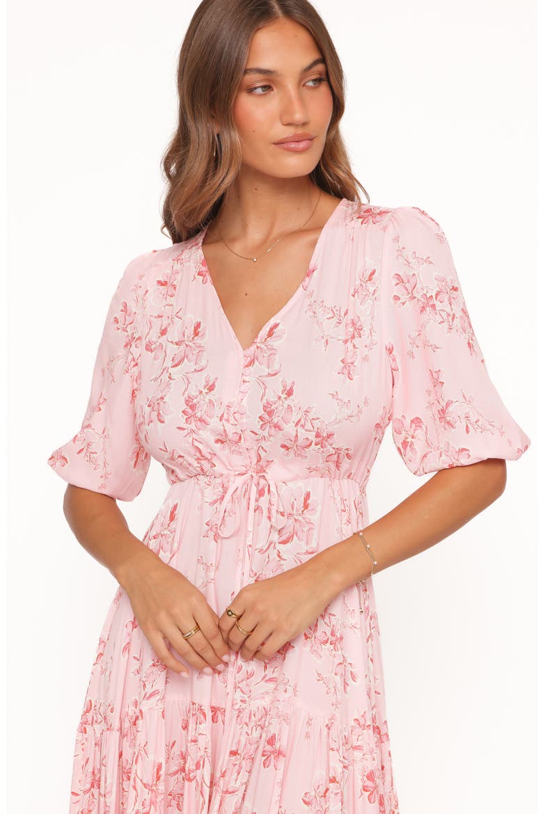 Kelda Floral Midi Dress, Alternate, color, ROSE PINK FLORAL
