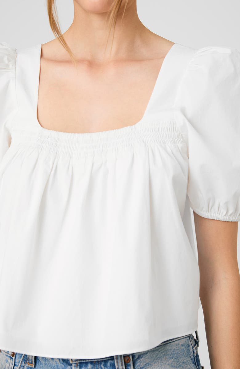 French Connection Cambria Cotton Puff Sleeve Top, Alternate, color, Summer White