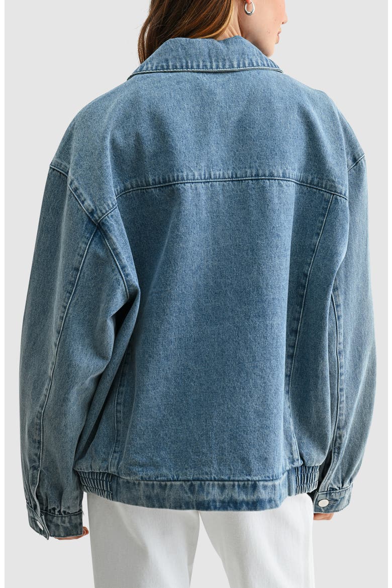 Oversized Denim Bomber Jacket, Alternate, color, LIGHT DENIM