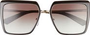 Prada 57mm Gradient Square Sunglasses