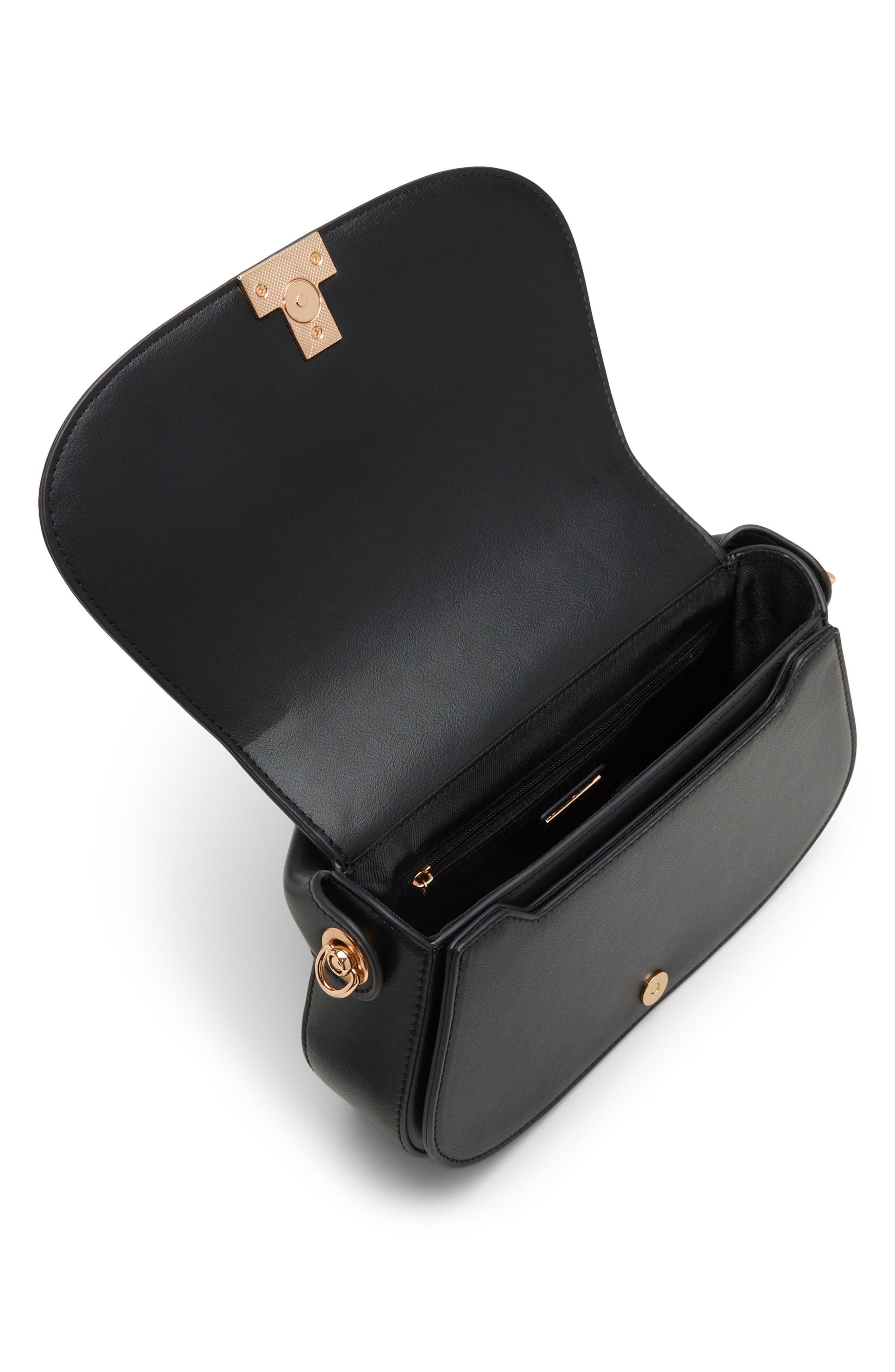 ALDO Willamae Faux Leather Top Handle Bag, Alternate, color, Black