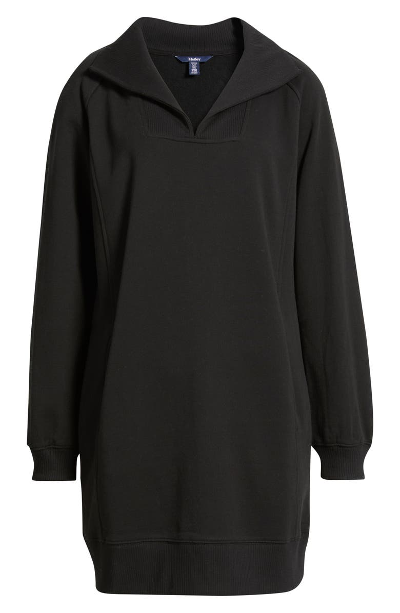 Hatley Anna Spread Collar Sweatshirt Dress, Alternate, color, Black