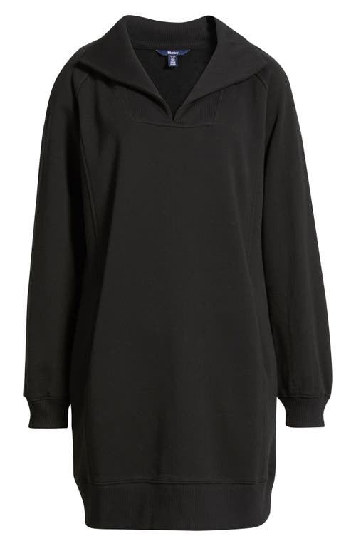 Hatley Anna Spread Collar Sweatshirt Dress In Black