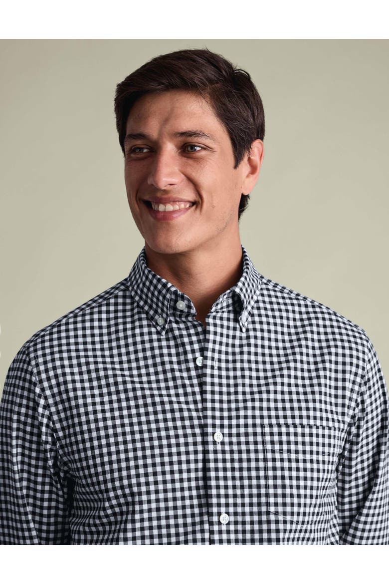 Check Strech Washed Poplin Shirt, Alternate, color, Dark Navy