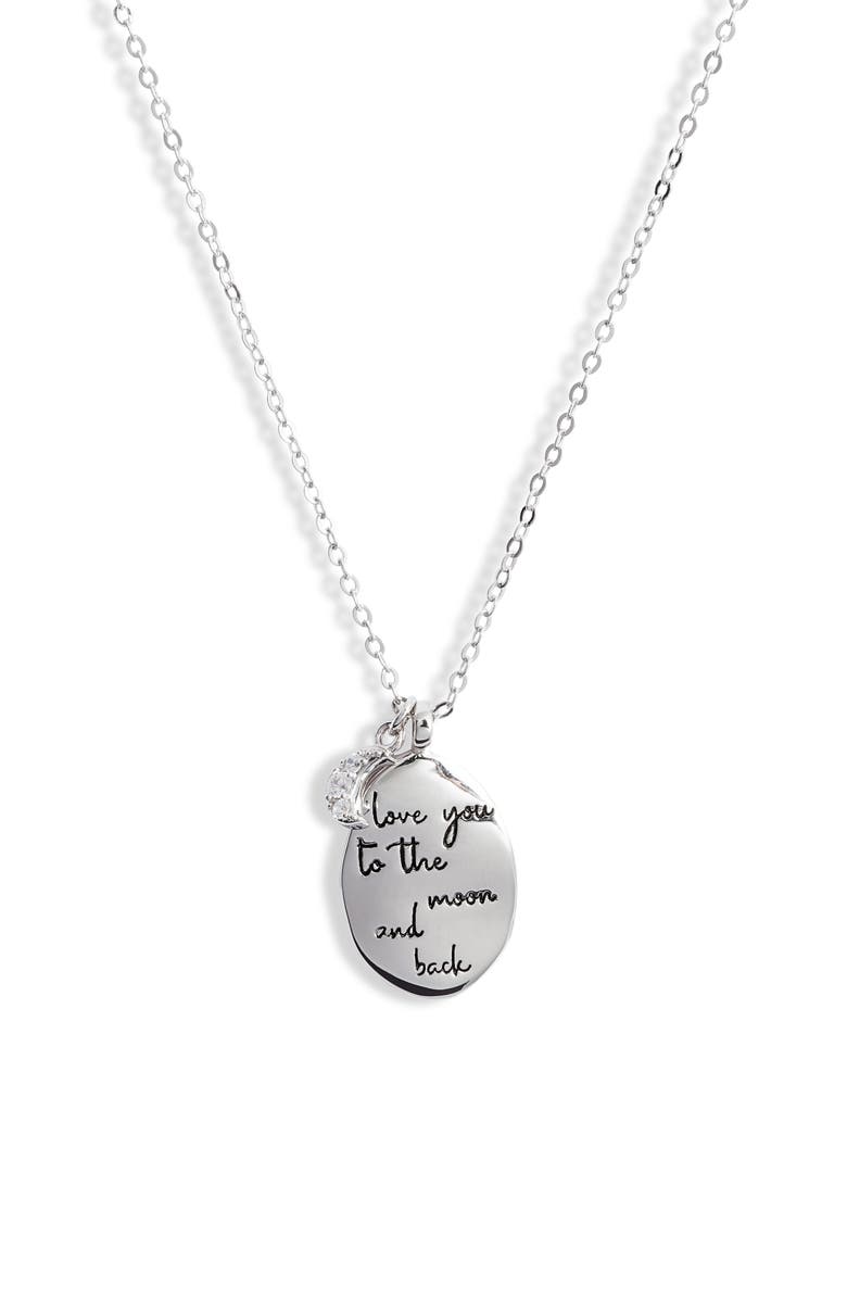 Nordstrom Love Phrase Coin Pendant Necklace, Main, color,