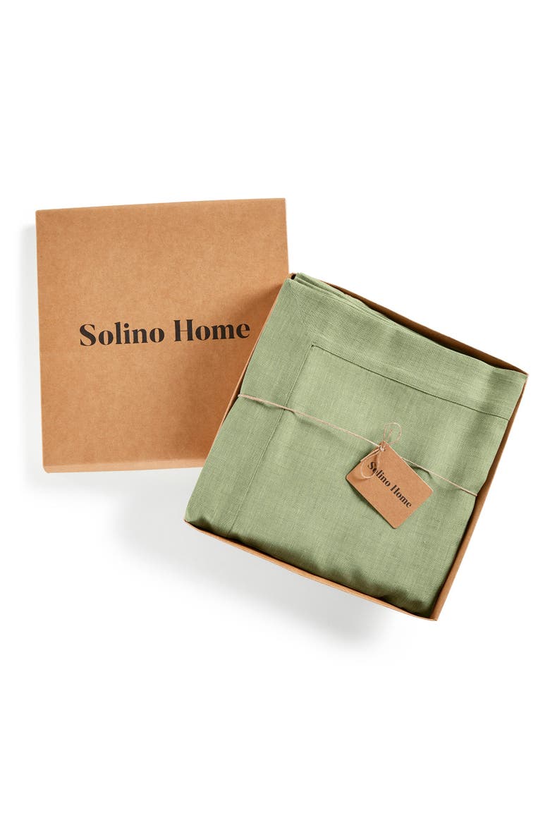Linen Tablecloth - Athena, Alternate, color, Chambray Olive