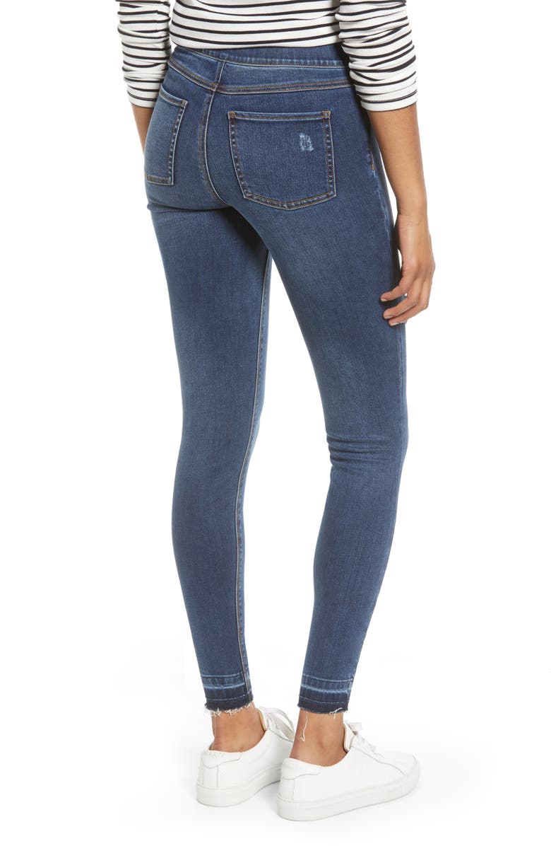 SPANX<sup>®</sup> Distressed High Waist Ankle Denim Leggings, Alternate, color, 