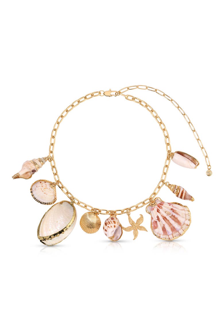 Private Island Shell Necklace, Main, color, GOLD