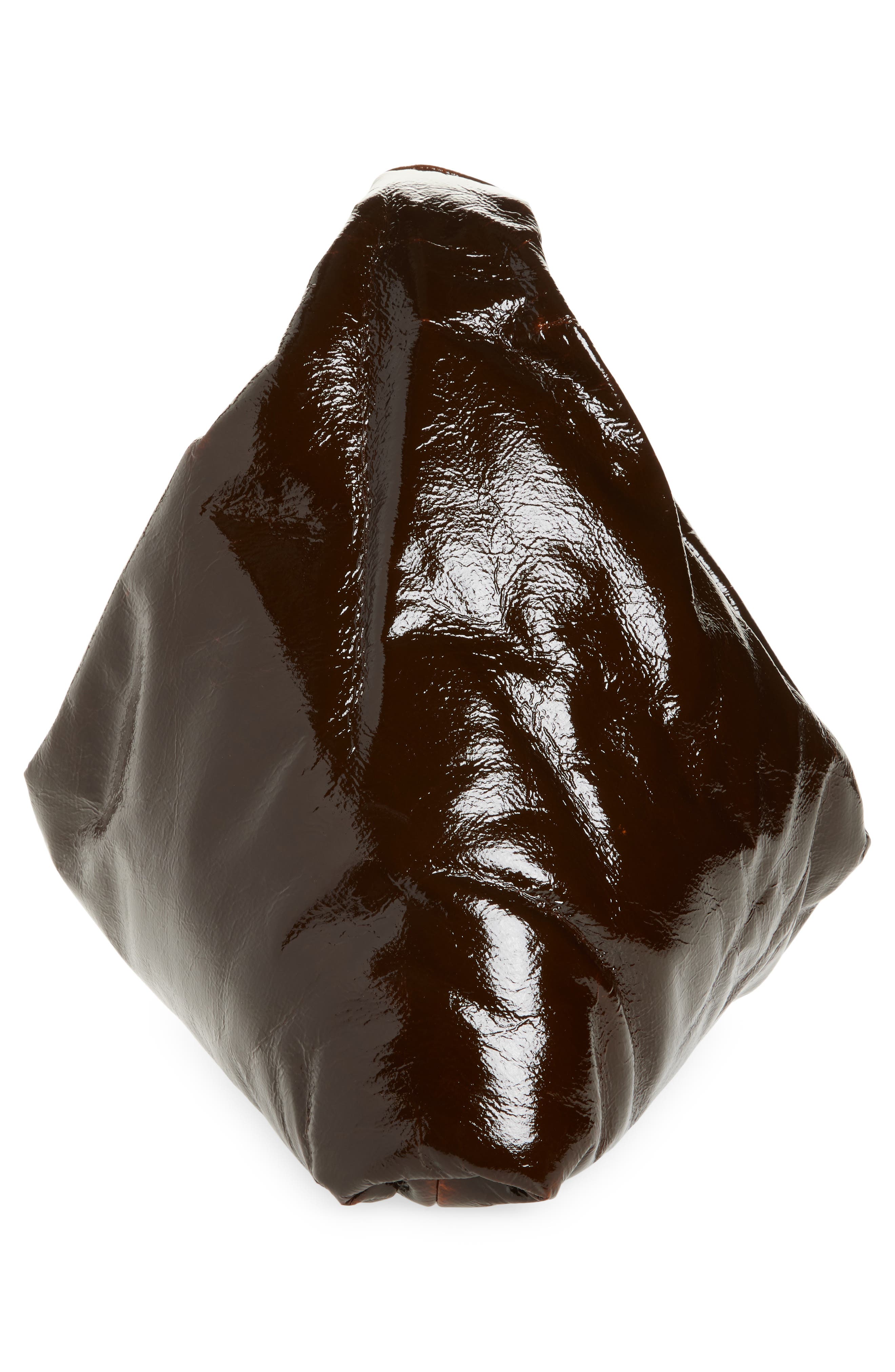 KASSL Small Anchor Lacquered Hobo Bag, Alternate, color, Honey