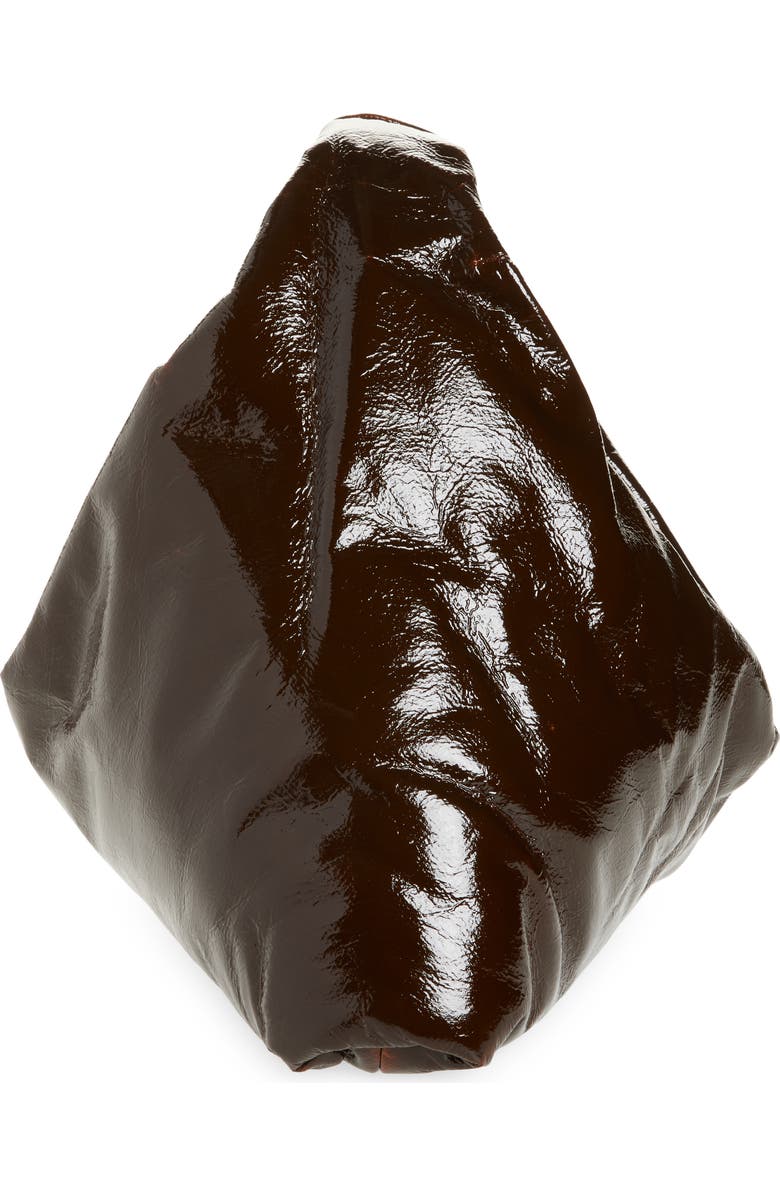 KASSL Small Anchor Lacquered Hobo Bag, Alternate, color, Honey