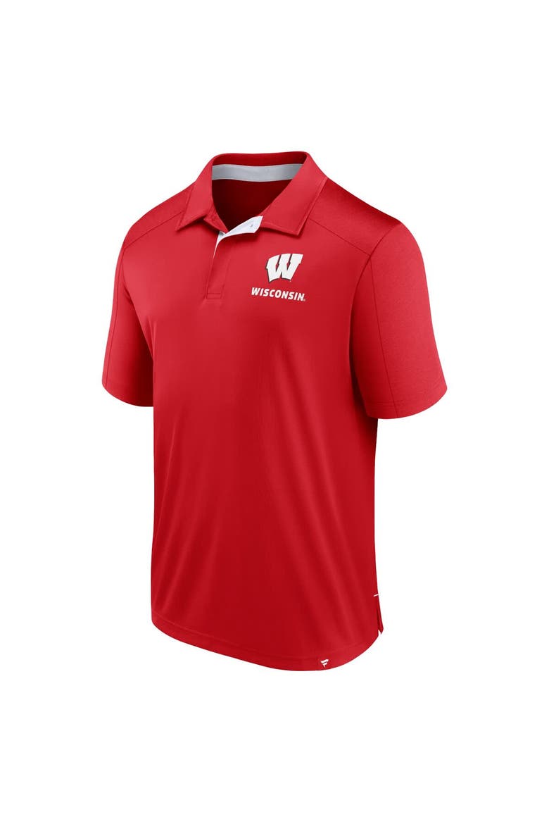 Men's Fanatics Red Wisconsin Badgers Fundamental Defender Polo, Alternate, color, Red