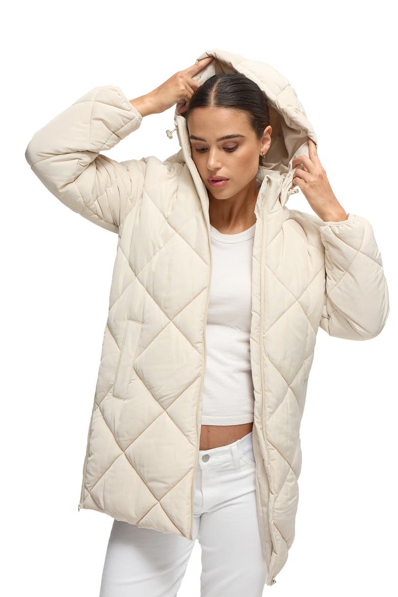Longline Puffer with Insert, Alternate, color, Stone