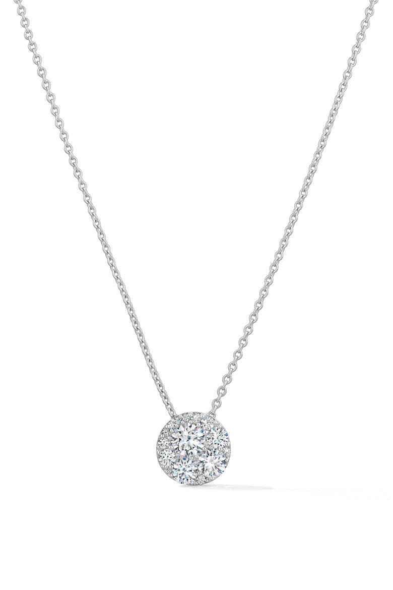 Tessa Circle Pendant Necklace, Main, color, 1.00 CTW WHITE GOLD/ DIAMOND
