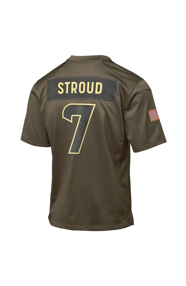 Nike Youth Nike C.J. Stroud Olive Houston Texans 2025 Salute to Service Game Jersey, Alternate, color, Olive