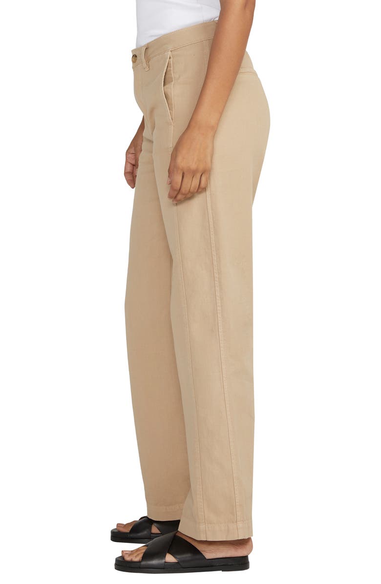 JAG High Waist Wide Leg Cotton & Linen Trousers, Alternate, color, Humus