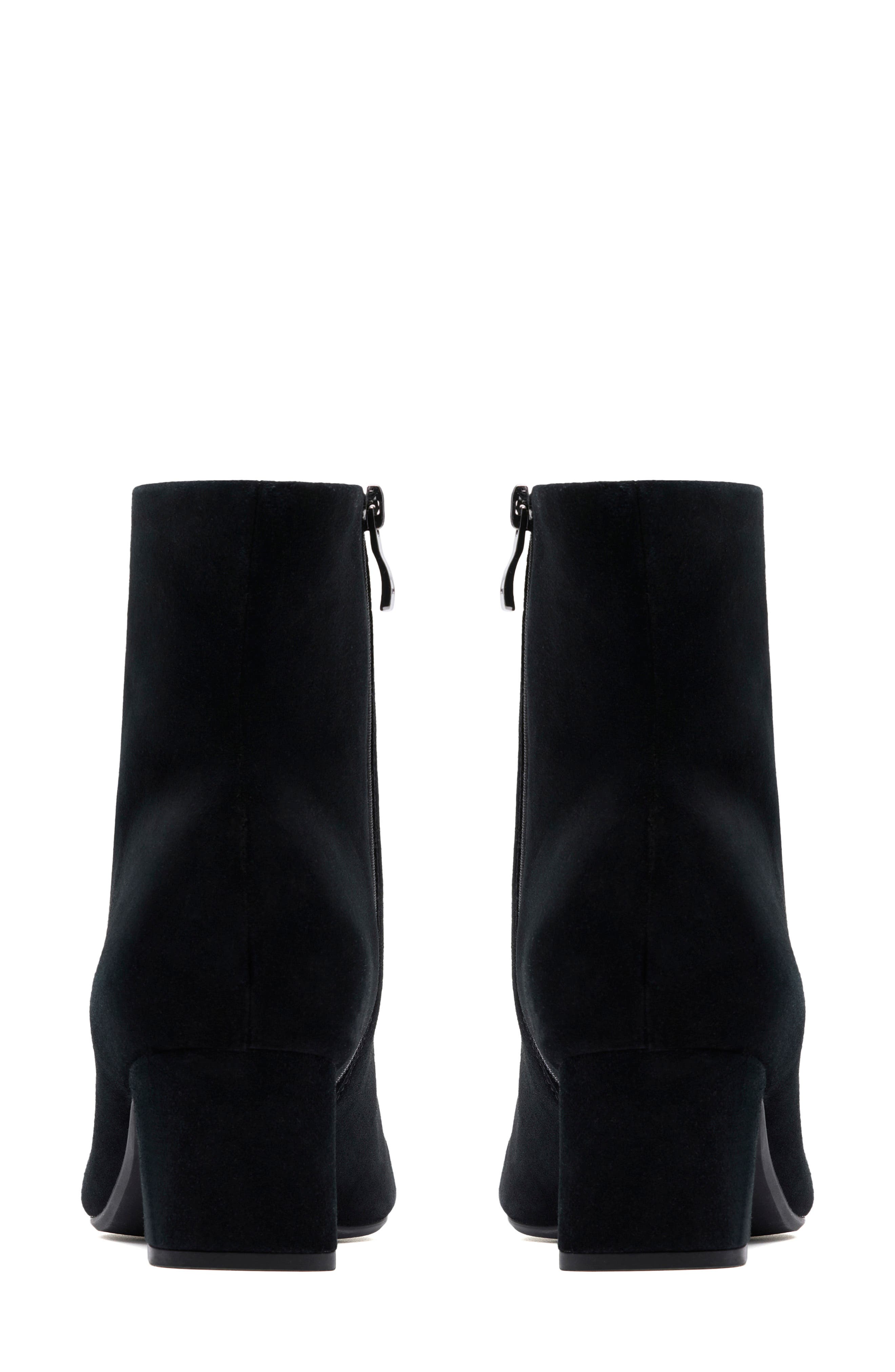 Clarks<sup>®</sup> Fernie Side Zip Block Heel Bootie, Alternate, color, Black Suede