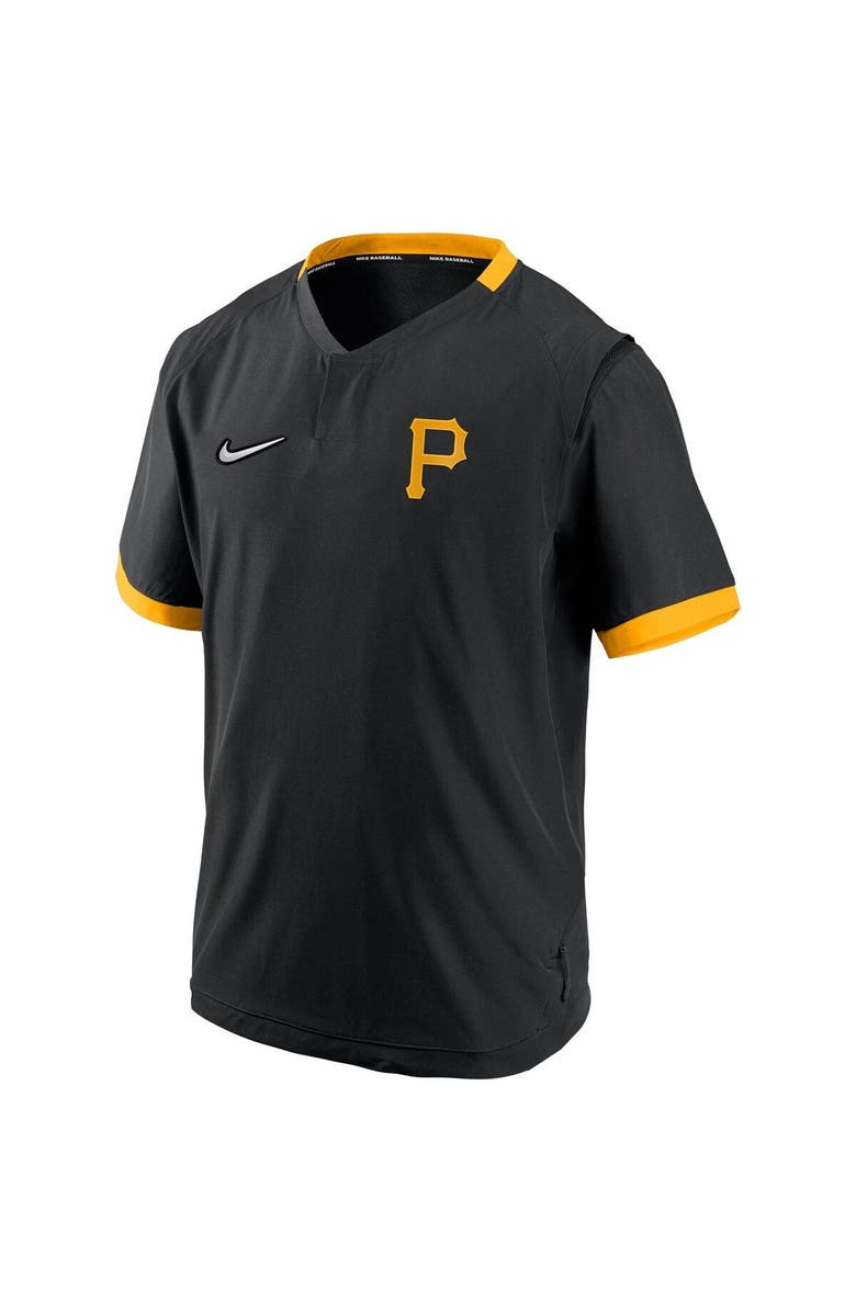 Nike Men's Nike Black/Gold Pittsburgh Pirates Authentic Collection Short Sleeve Hot Pullover Jacket, Alternate, color, 