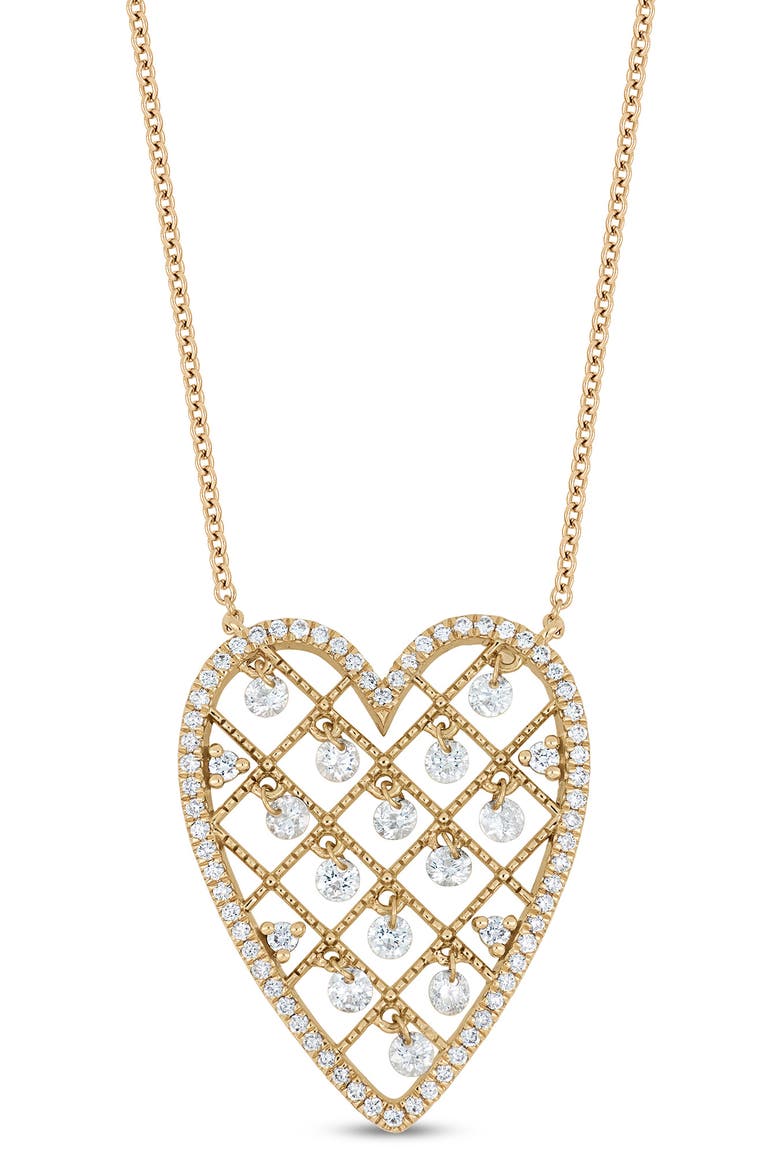18K Gold Audrey Diamond Heart Pendant Necklace (Online Trunk Show), Main, color, YELLOW