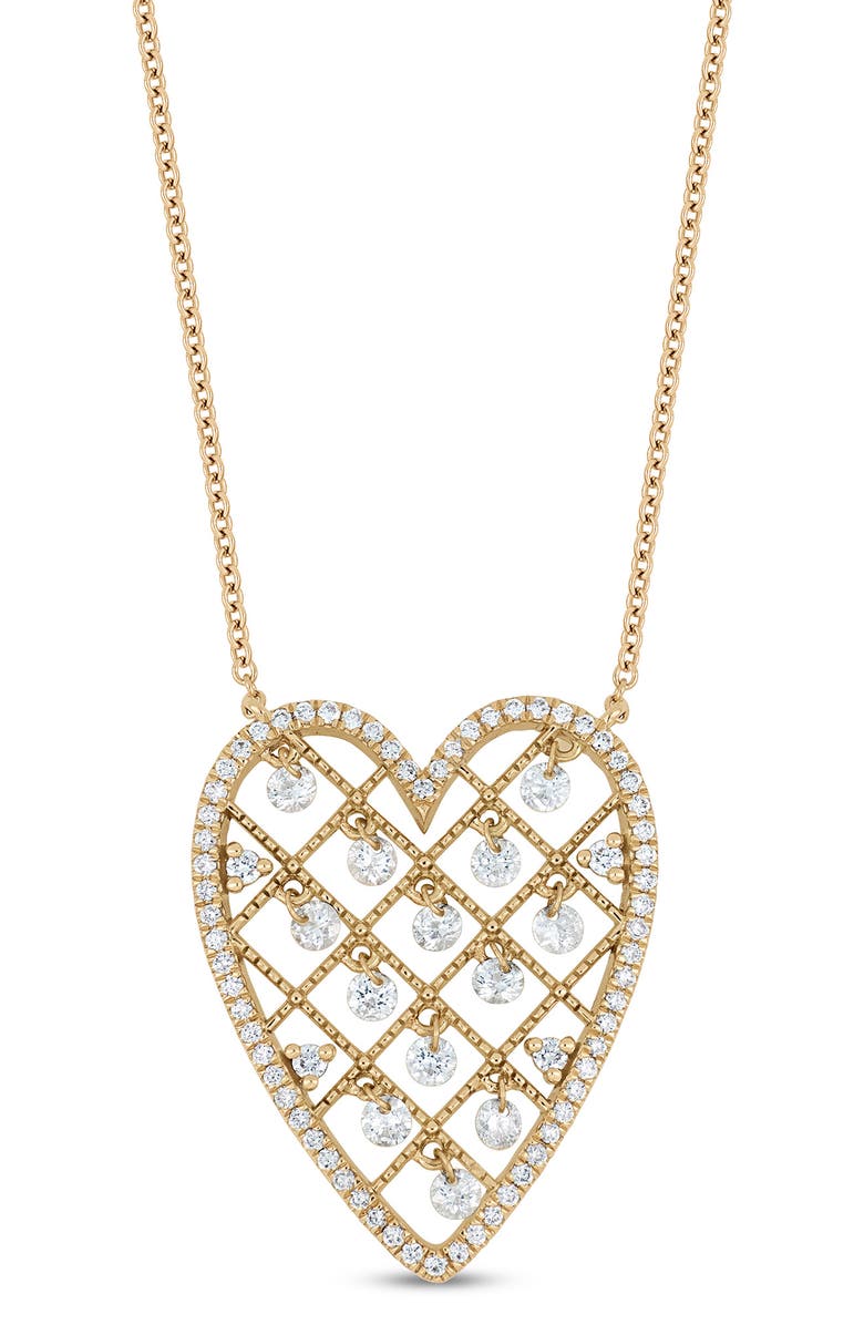 Bony Levy 18K Gold Audrey Diamond Heart Pendant Necklace, Main, color, 18Ky Gold