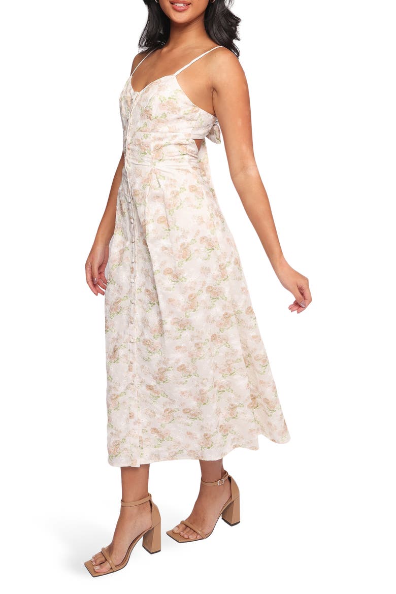 Teah Embroidered Floral Cotton Dress, Alternate, color, PINK FLORAL