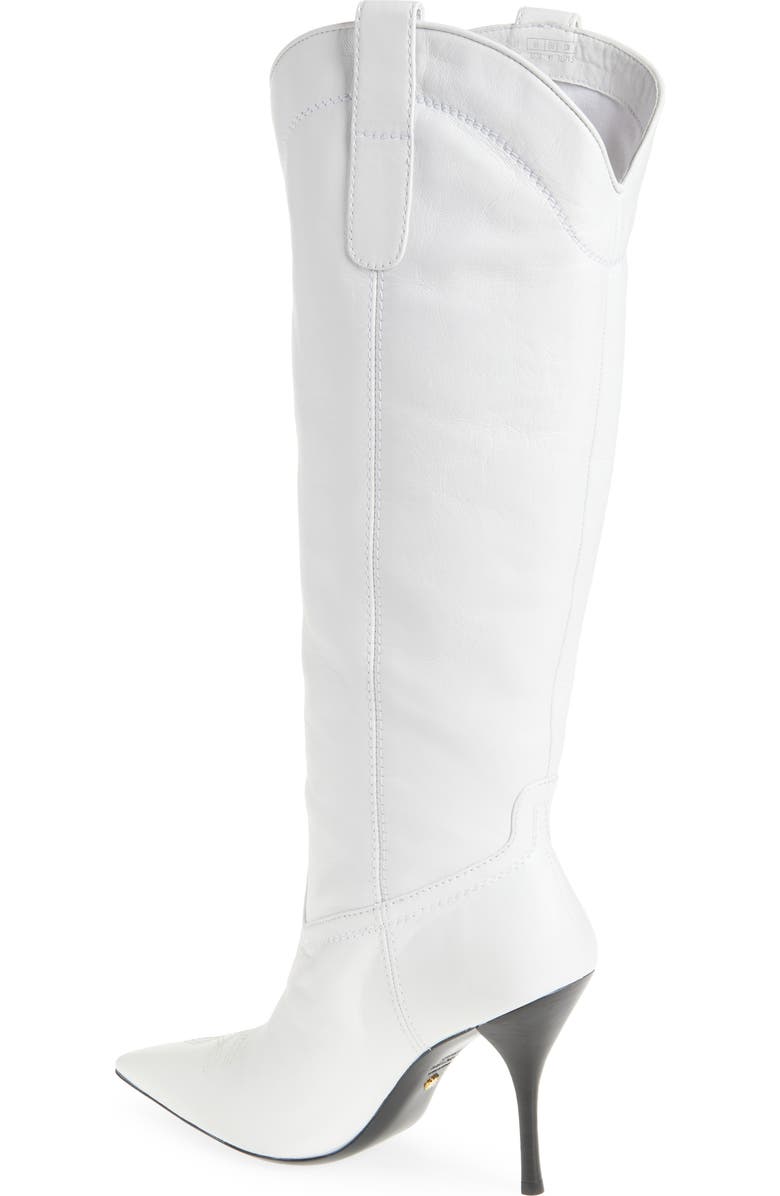 Stuart Weitzman Outwest Knee High Pointed Toe Boot, Alternate, color, White.