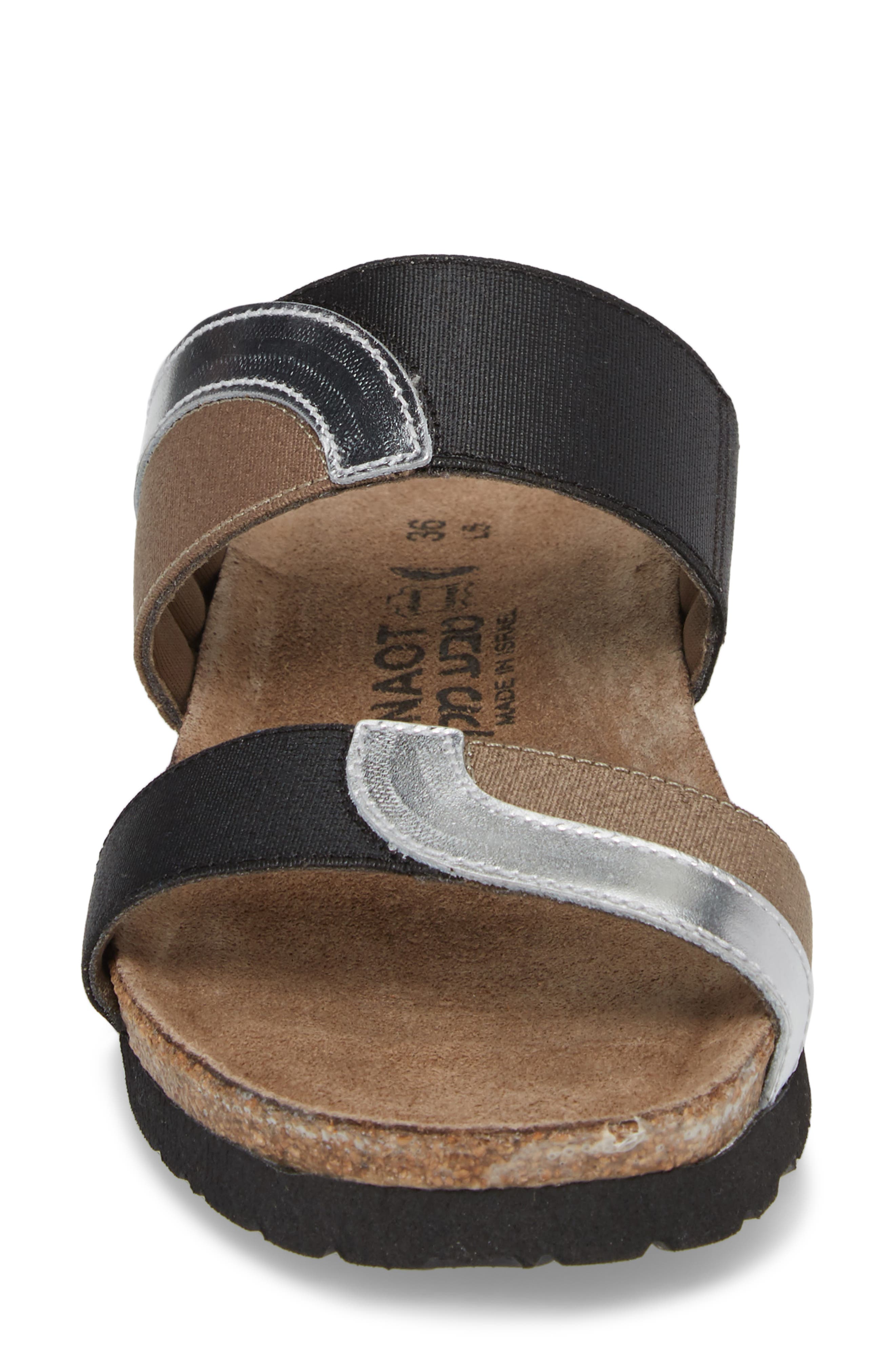 Naot Frankie Slide Sandal, Alternate, color, Silver Mirror Leather