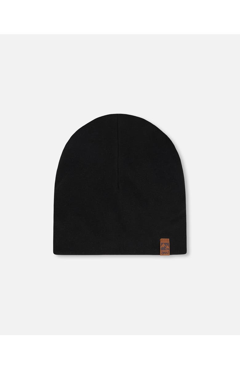 Deux par Deux Gender Inclusive Stretch Jersey Beanie, Main, color, Black