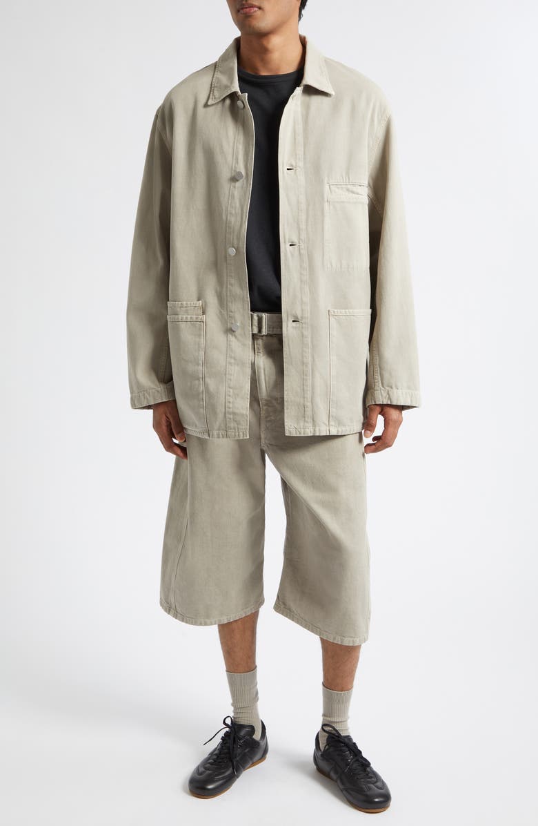 Lemaire Cotton Twill Utility Overshirt, Alternate, color, Moonstone