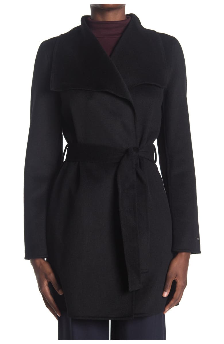Tahari Ella Double Face Wool Belted Coat, Alternate, color,