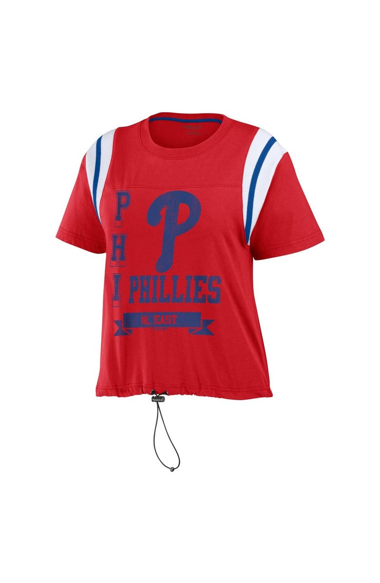 WEAR by Erin Andrews Women's WEAR by Erin Andrews Red Philadelphia Phillies Cinched Colorblock T-Shirt, Alternate, color,