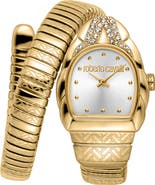 Roberto Cavalli Aurora Snake Wraparound Bracelet Watch, 24mm x 30mm