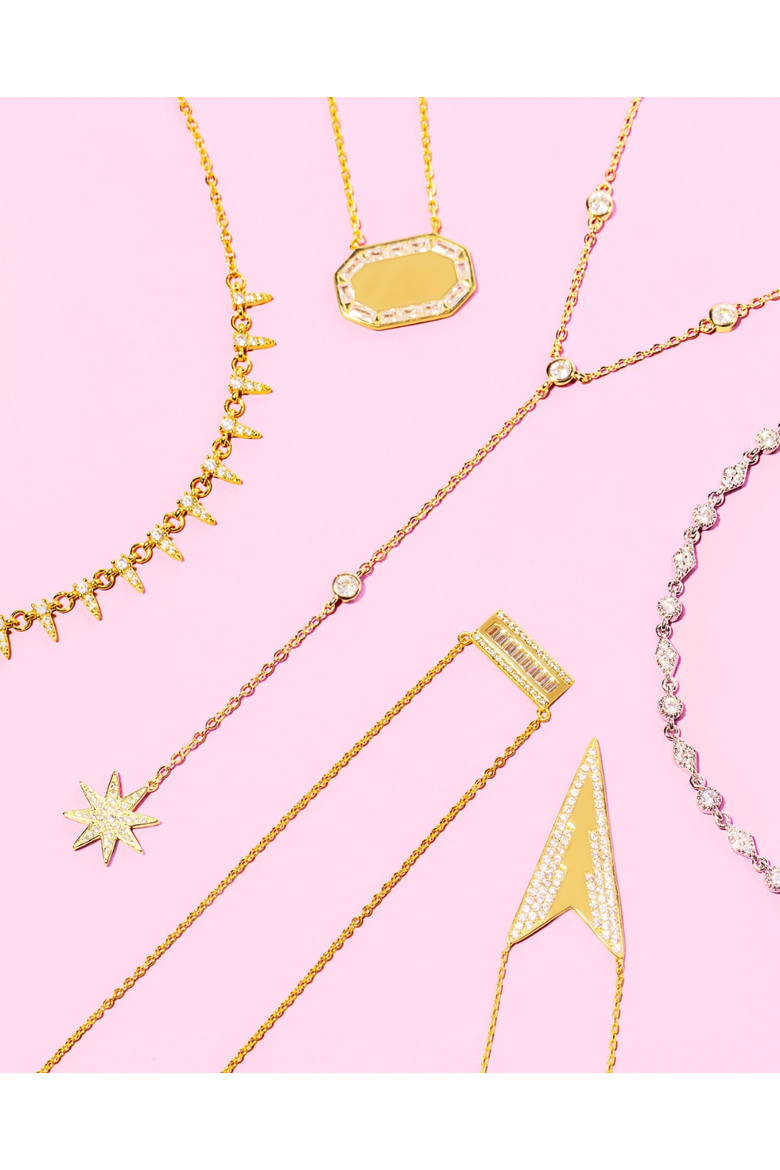 Geo Bar Necklace, Alternate, color, Gold