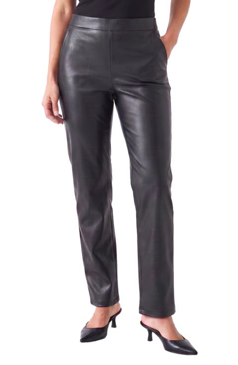 Laurel High Waist Faux Leather Straight Leg Pants