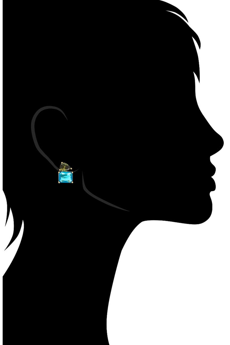 Cubic Zirconia Stud Earrings, Alternate, color, BLUE