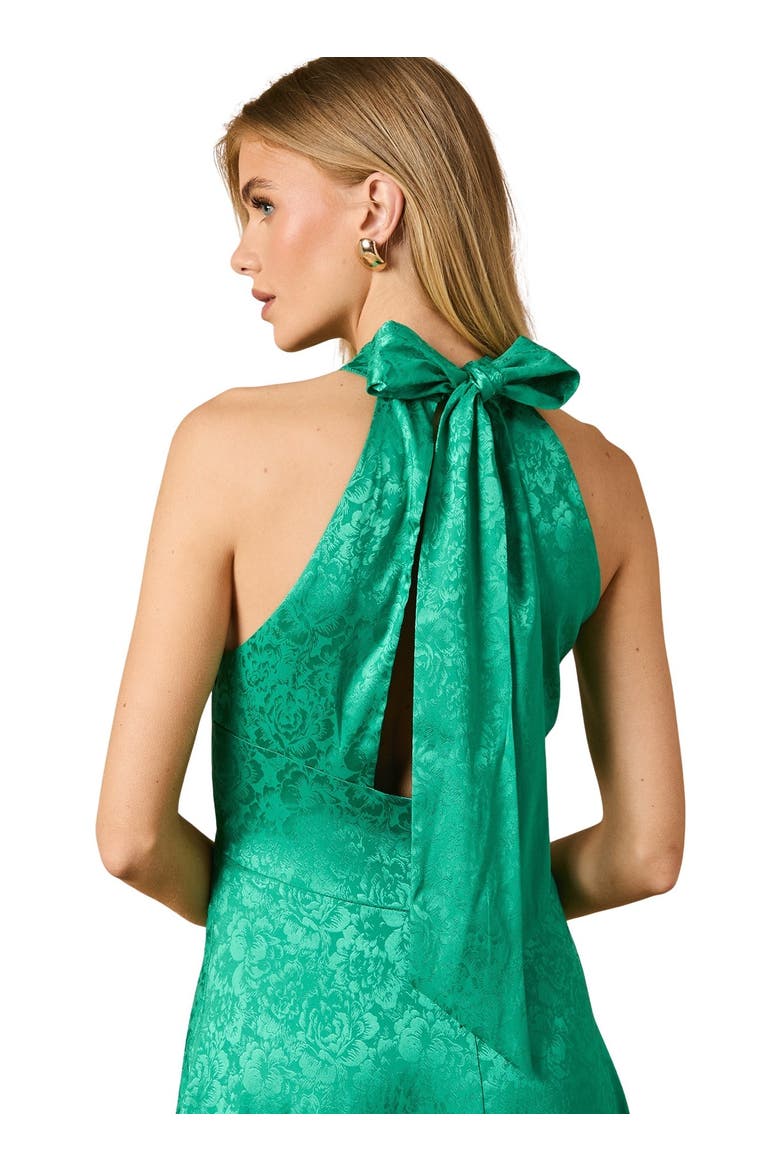 Bias Halterneck Midi Dress, Alternate, color, Green