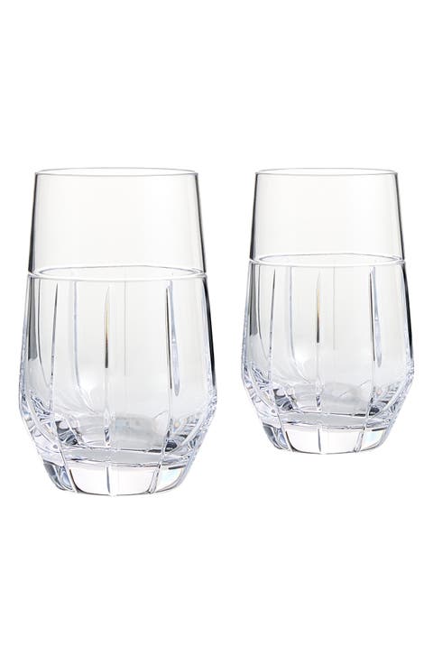 x Vera Wang Luxe Graphite Set of 2 Crystal Highball Glasses