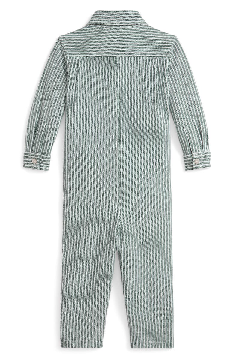 Ralph Lauren Oxford Stripe Cotton Romper, Alternate, color,