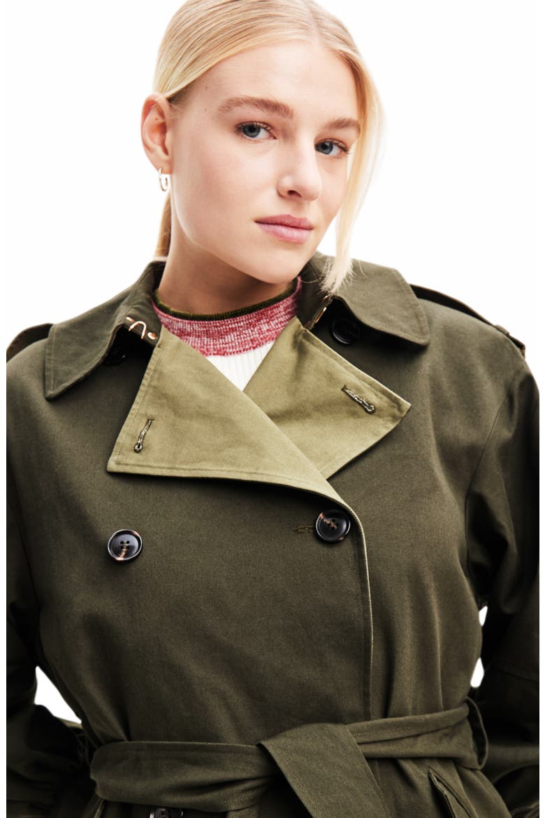 Trek Trench Coat, Alternate, color, GREEN