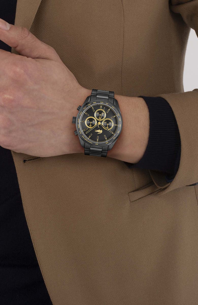 Lacoste Boston Chronograph Bracelet Watch, 42mm, Alternate, color, Black