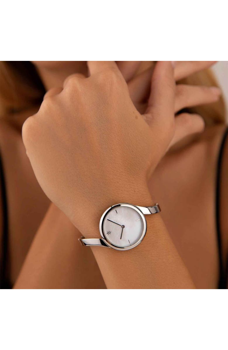 VANNA Claire Gemstone Watch, Alternate, color, White Pearl-Silver