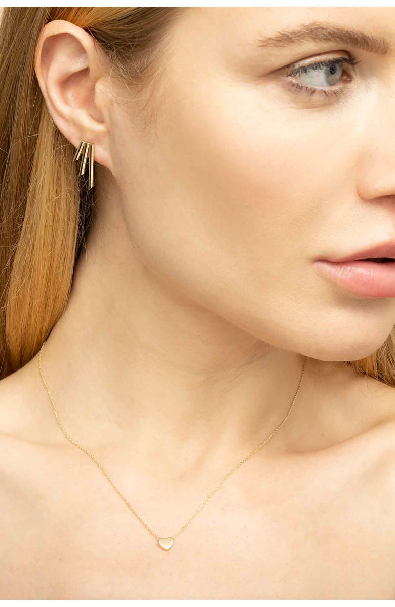 Oradina 10K Yellow Gold Triple Threat Studs, Alternate, color, Yellow Gold