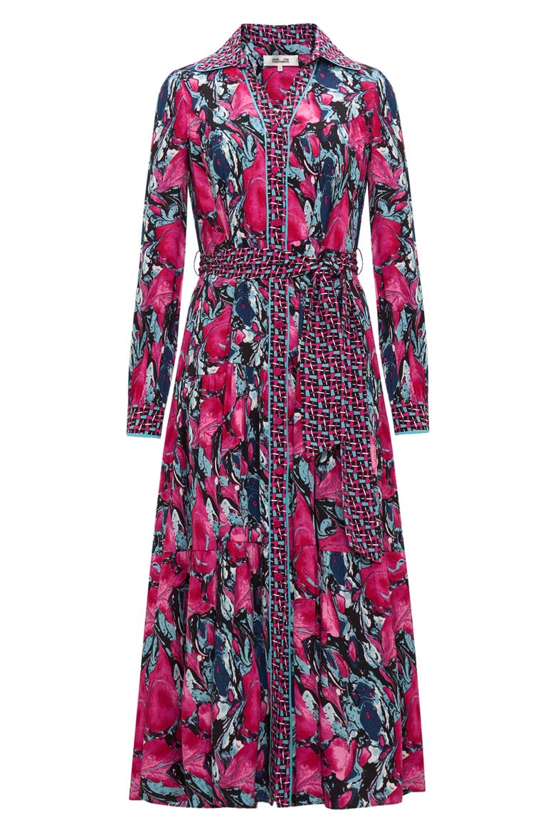 Alea Long Sleeve Midi Shirtdress, Alternate, color, MISFIT MARBLE/LYDIAN INDIAN PK