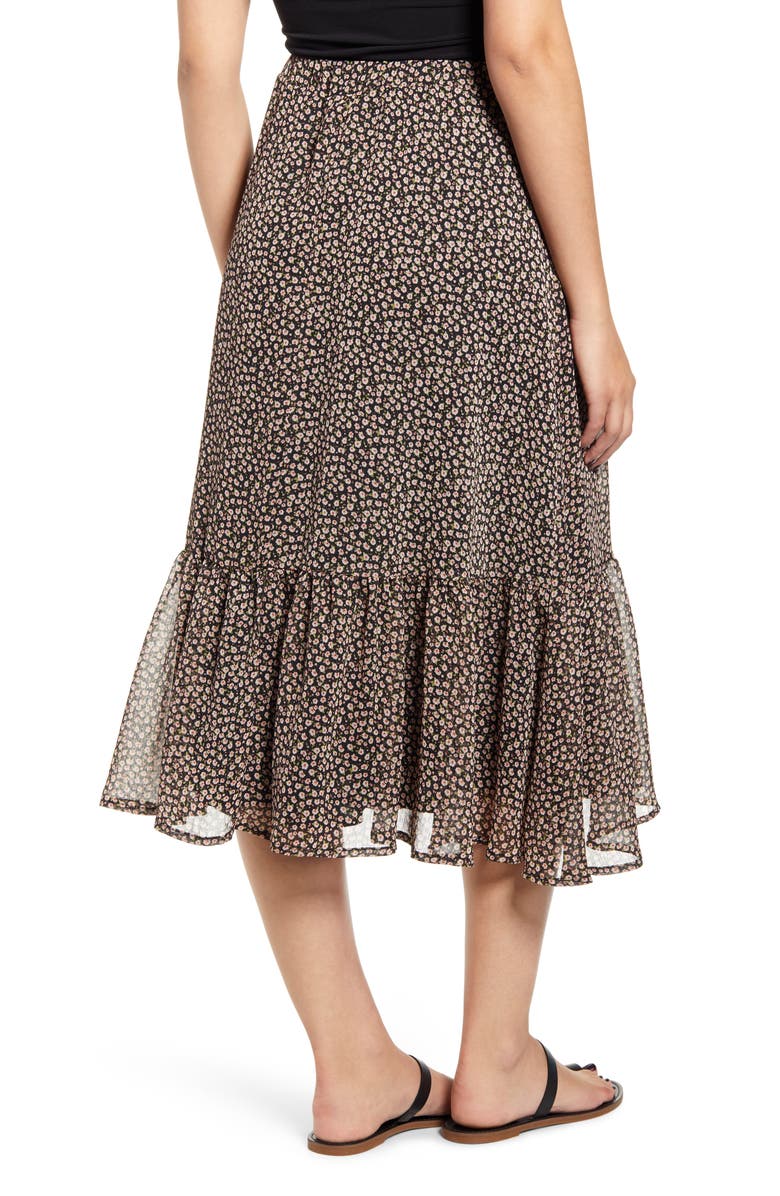 Ten Sixty Sherman Ruffle Hem Midi Skirt, Alternate, color,