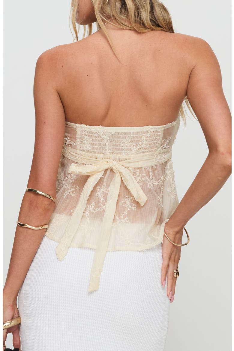 Quinnie Embroidered Strapless Top, Alternate, color, CREAM